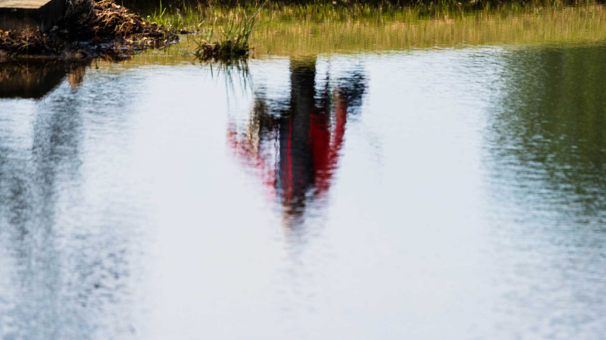 Reflection of player in water