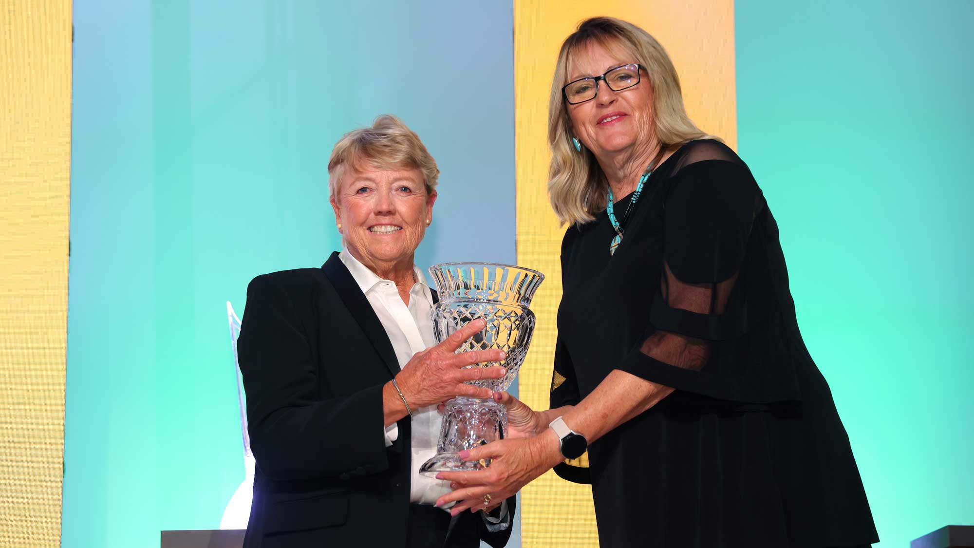 Gale Peterson is presented the Ellen Griffin Rolex Award during the 2024 LPGA Rolex Players Awards at Tiburon Golf Club on November 20, 2024 in Naples, Florida.