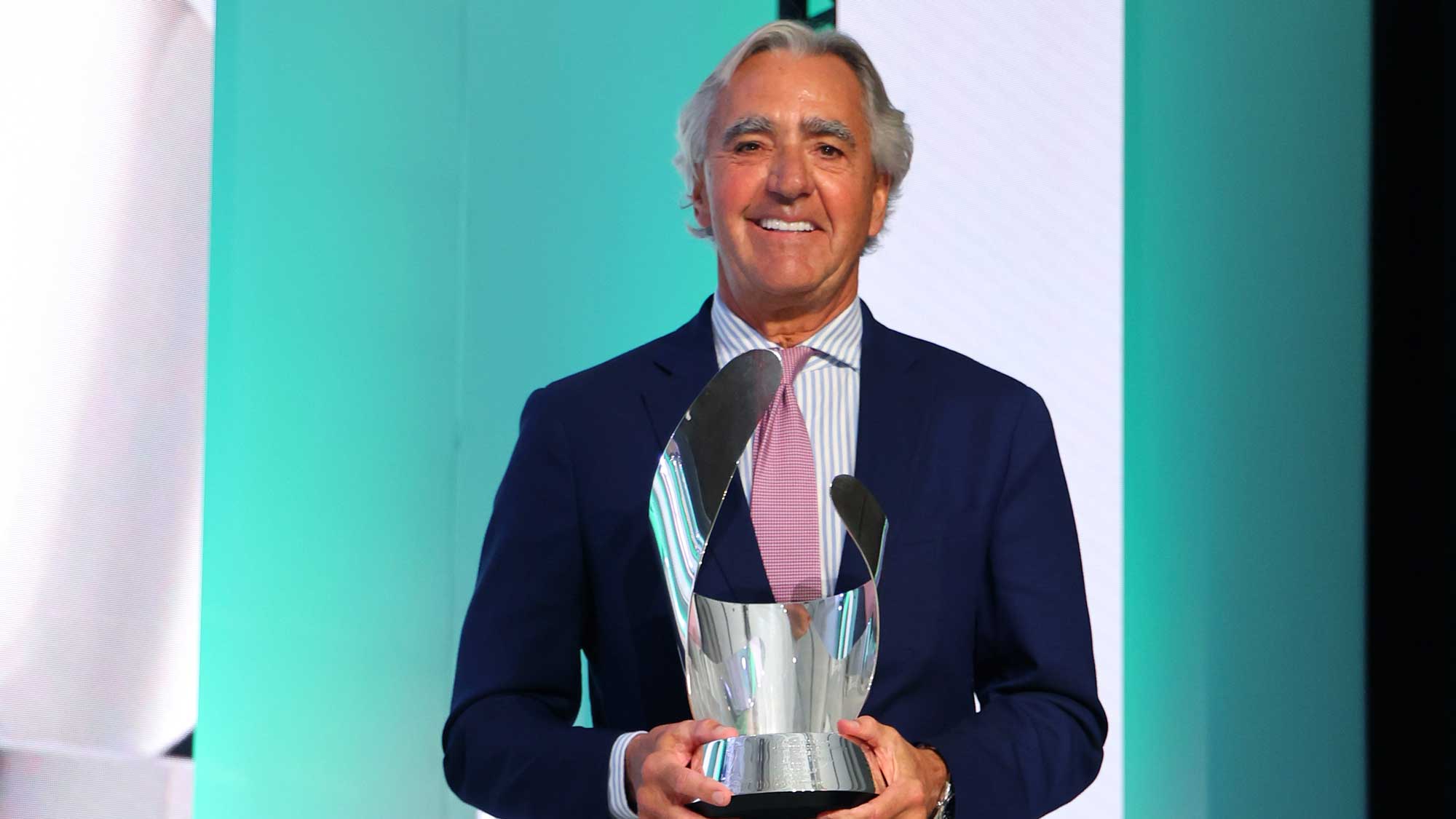 PGA of America CEO Seth Waugh poses for a photograph after being presented the Commisioner's Award during the 2024 LPGA Rolex Players Awards at Tiburon Golf Club on November 20, 2024 in Naples, Florida.