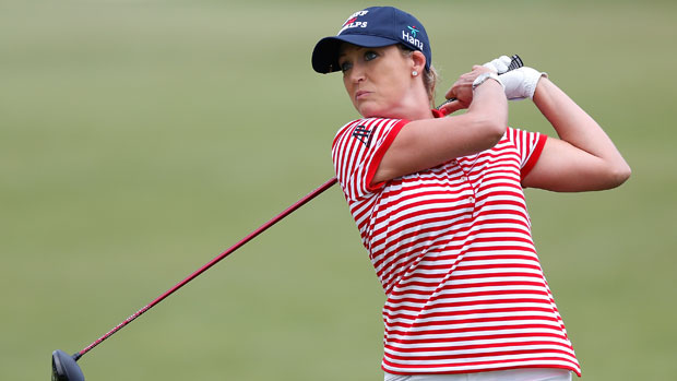 Cristie Kerr wearing Red, White, and Blue at the U.S. Women's Open