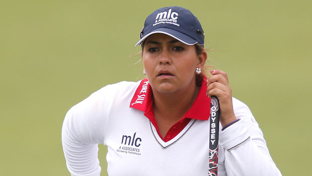 Lizette Salas wearing Red, White, and Blue at the U.S. Women's Open