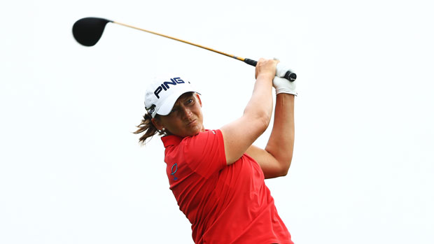Angela Stanford wearing Red, White, and Blue at the U.S. Women's Open