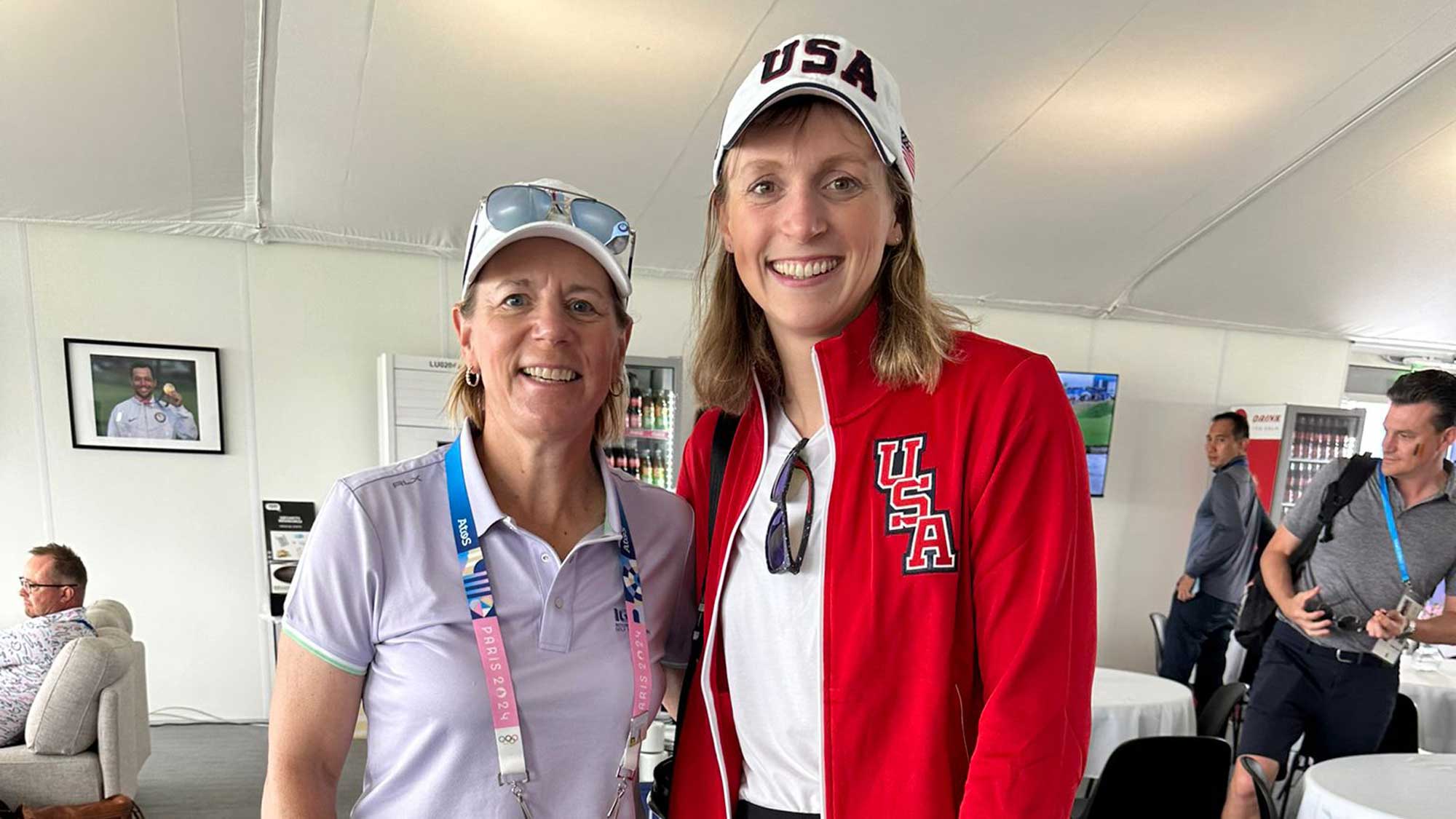 Swimming Great Katie Ledecky Takes in Women’s Golf at Le Golf National