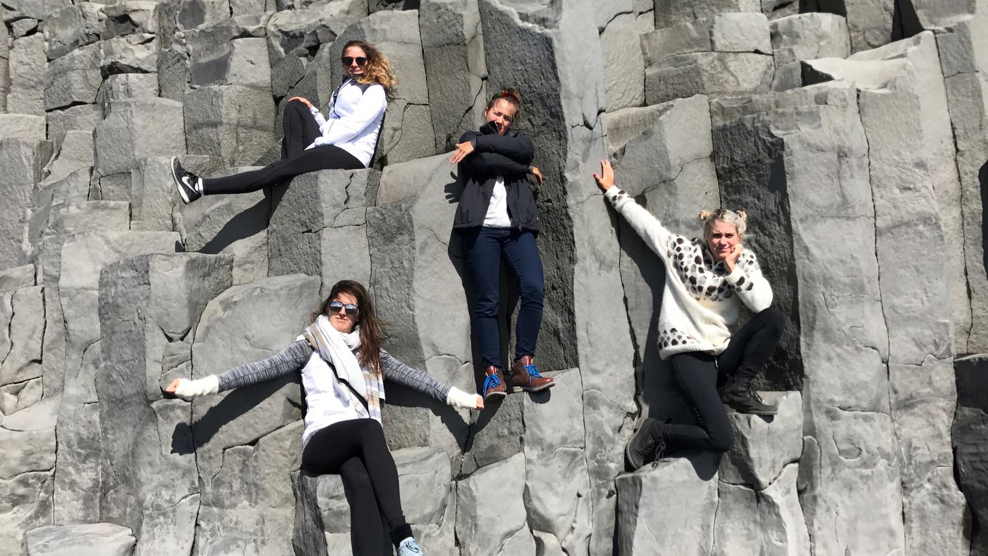 Kristinsdottir, Gal, Hurst and Lopez Pose in Iceland