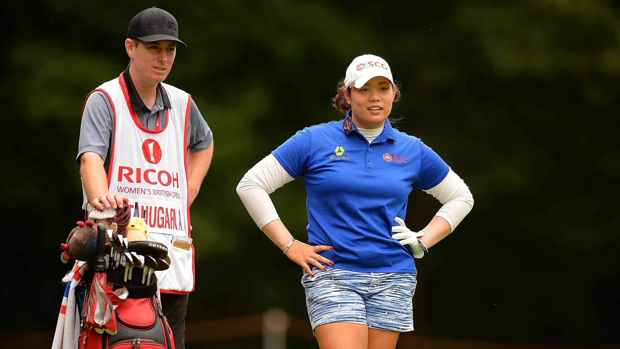 Ariya Jutanugarn of Thailand looks down the 3rd hole during the third round of the Ricoh Women's British Open at Woburn Golf Club 