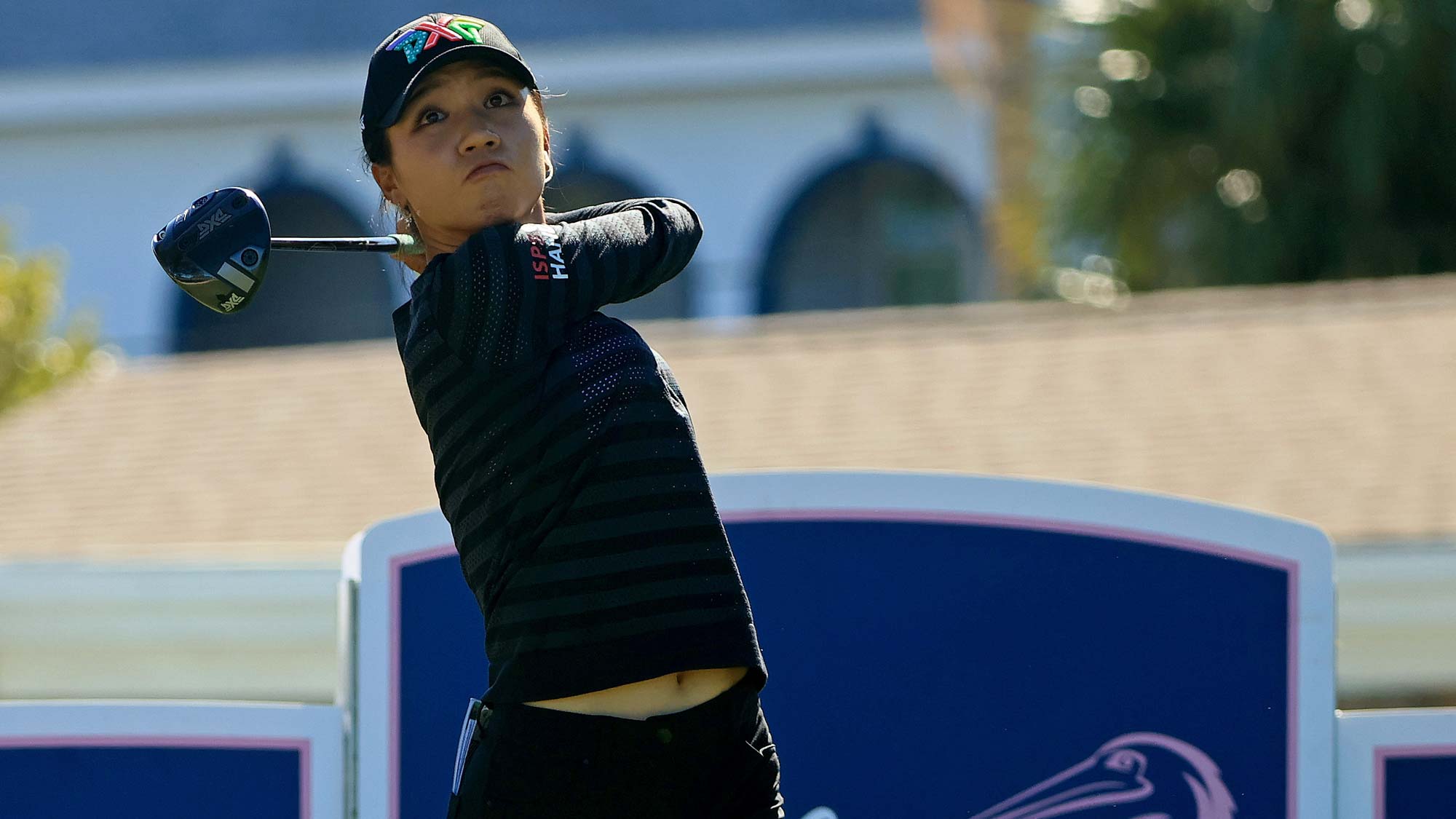 Lydia Ko hits her tee shot on the fifth hole during the second round of the Pelican Women's Championship