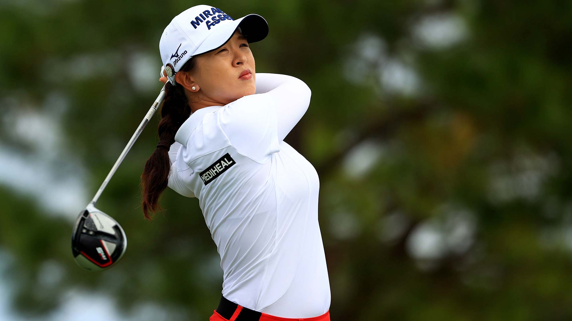 Sei Young Kim of Korea hits her tee shot on the fourth hole during the final round of the Pelican Women's Championship