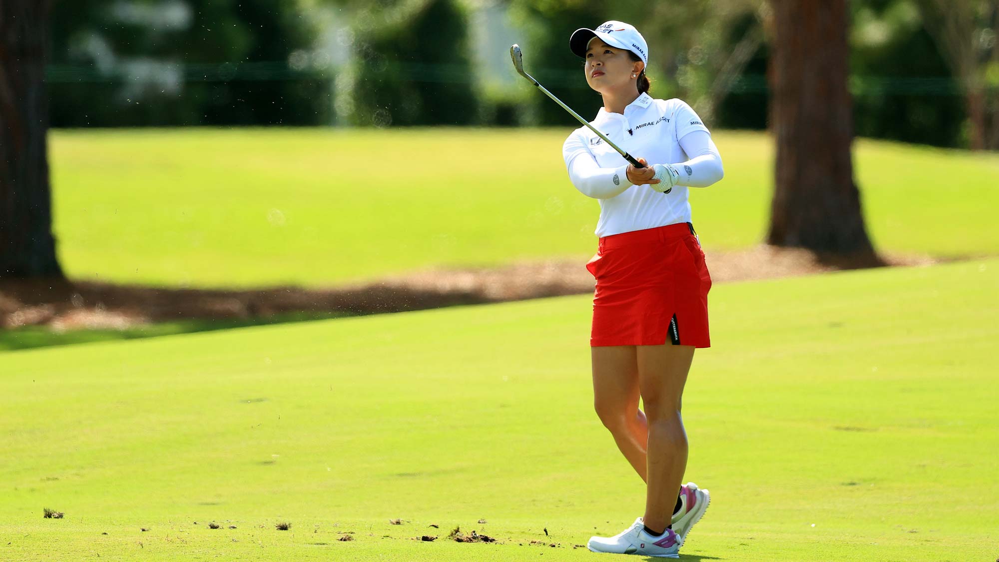  Sei Young Kim of Korea hits her approach shot on the first hole during the final round of the Pelican Women's Championship