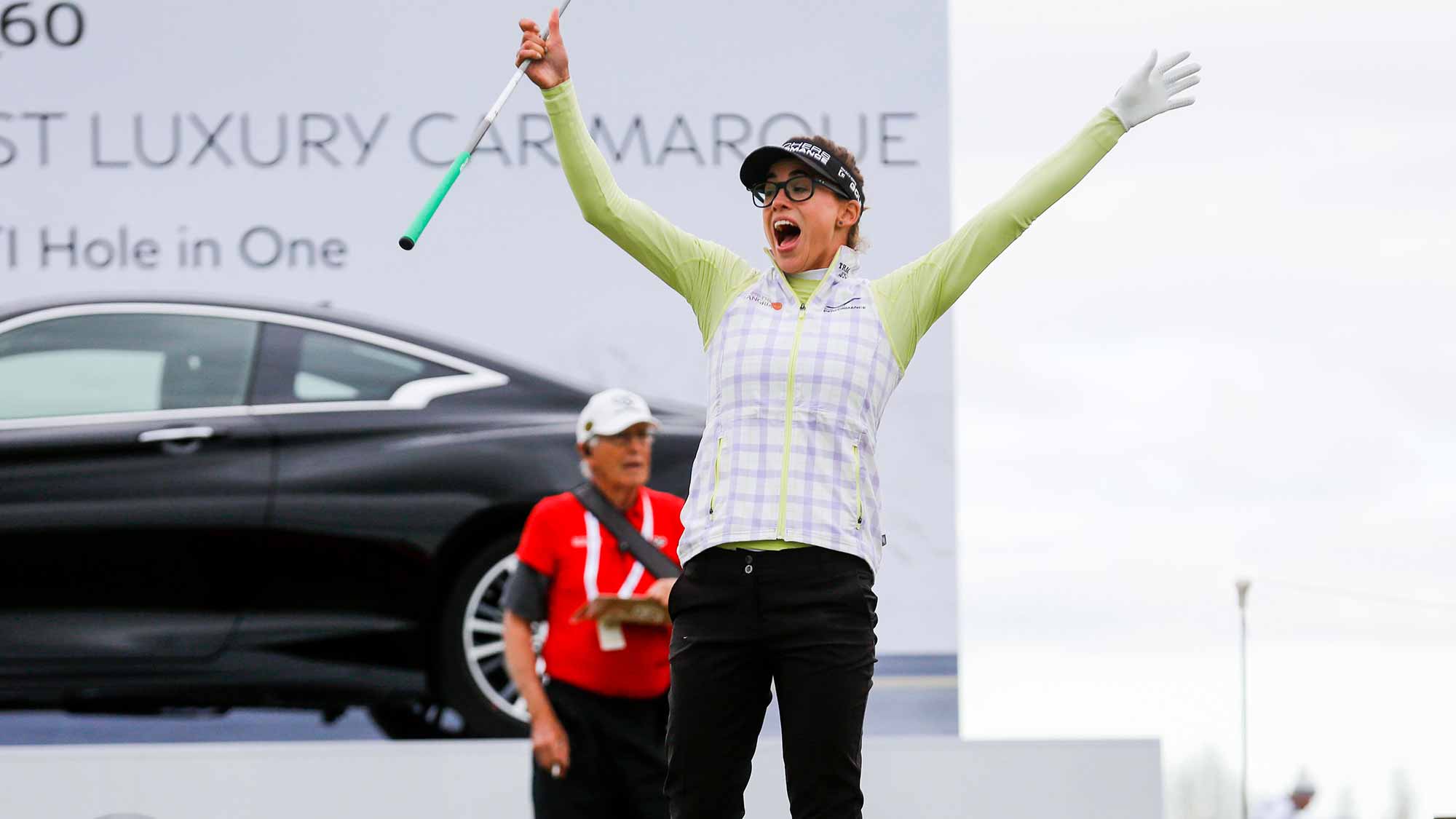 Belen Mozo Celebrates Hole In One During Second Round of the 2017 MCKAYSON New Zealand Women's Open