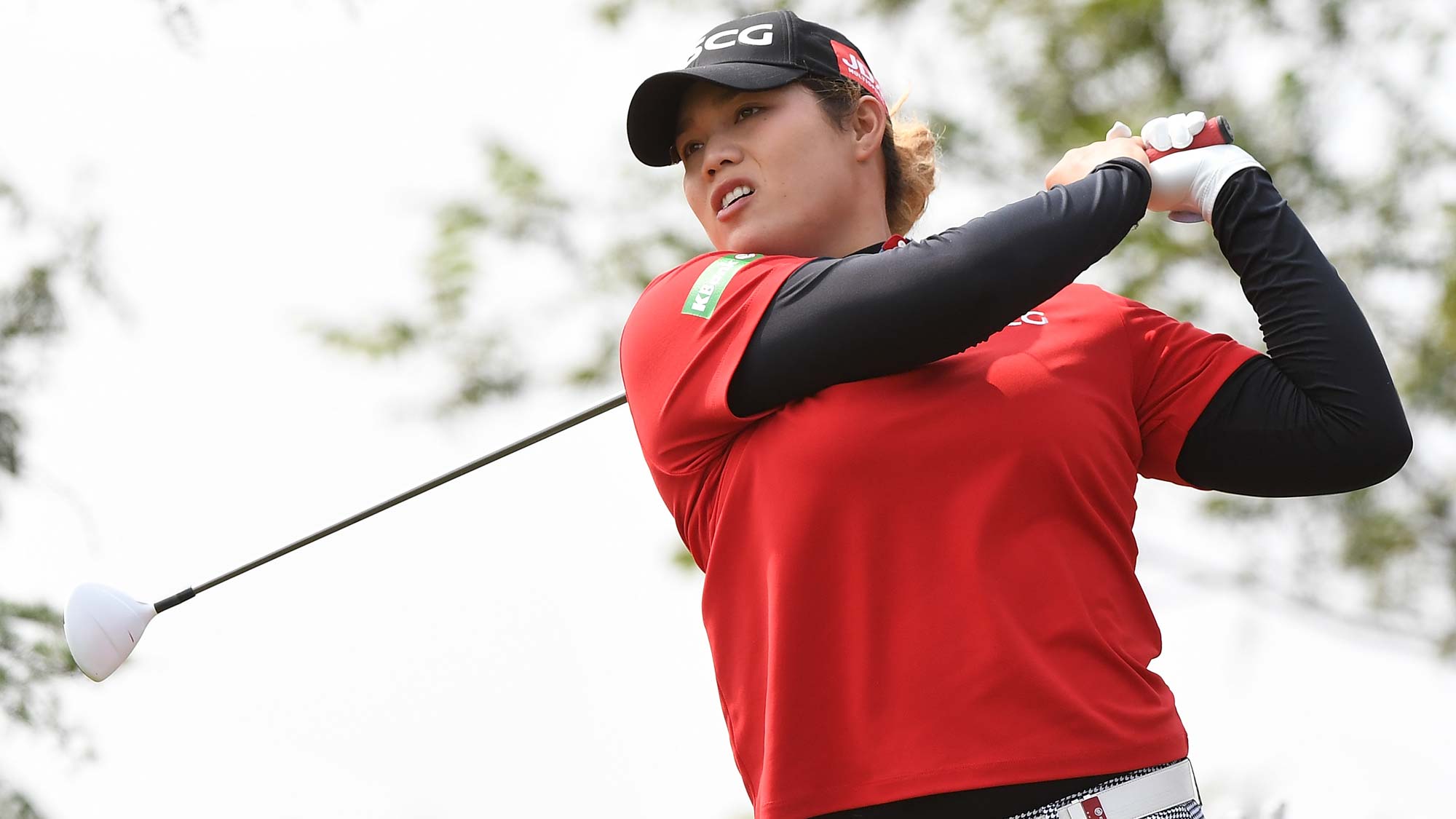 Ariya Jutanugarn of Thailand plays a shot during the first round of the Buick LPGA Shanghai 