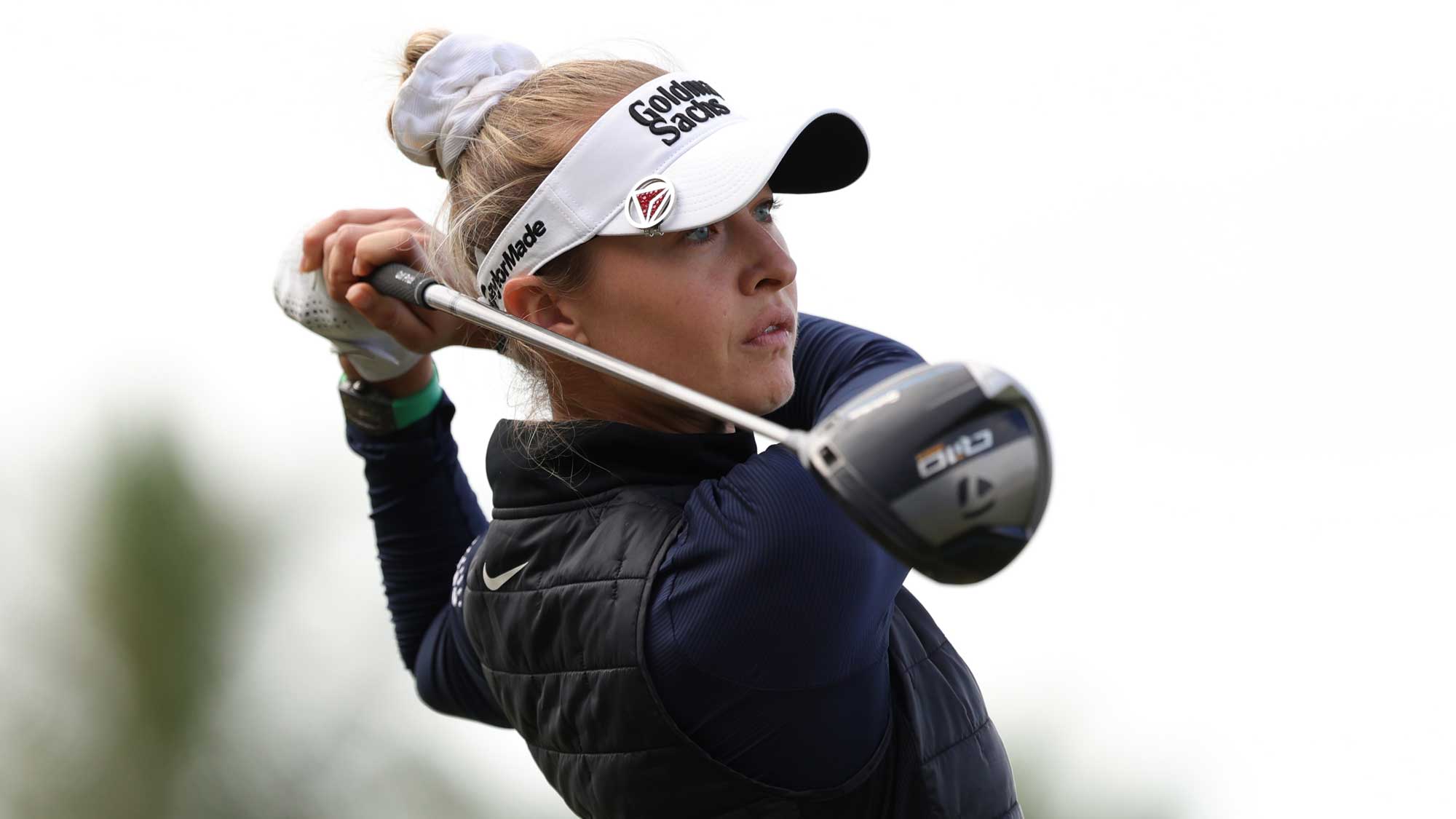 Nelly Korda of the United States plays her shot from the fourth tee during the second round of the CME Group Tour Championship 2024 at Tiburon Golf Club on November 22, 2024 in Naples, Florida.