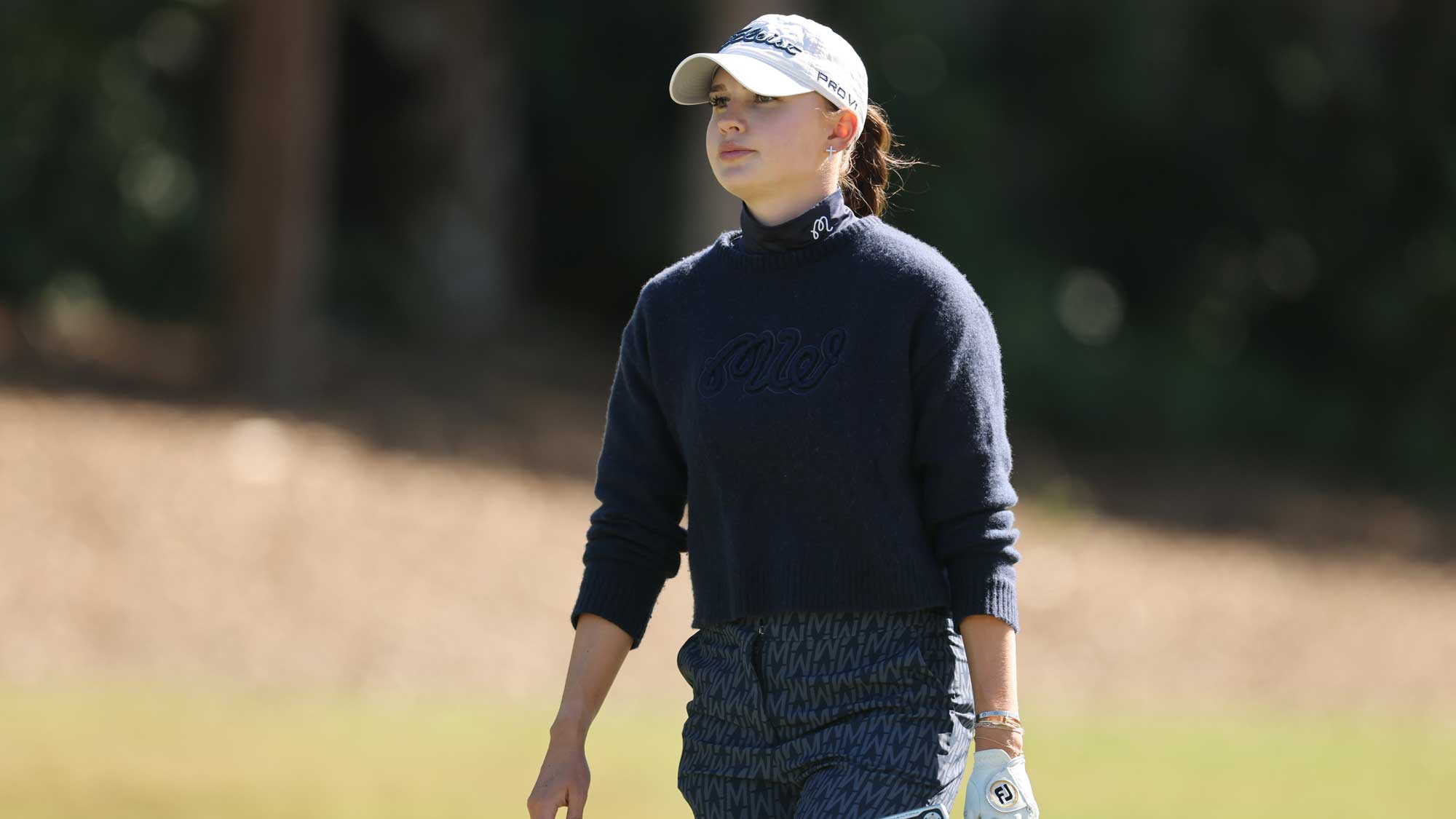 Nataliya Guseva walks on the third hole during the third round of the CME Group Tour Championship 2024 at Tiburon Golf Club on November 23, 2024 in Naples, Florida. 