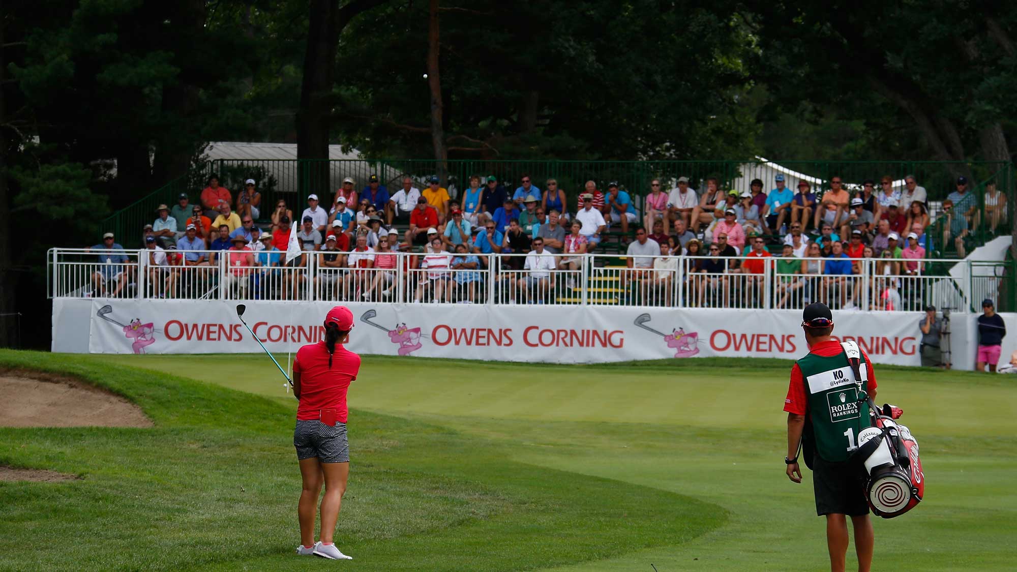 Lyda Ko of New Zealand chips to the 17th green during the final round of the Marathon Classic presented by Owens Corning and O-I