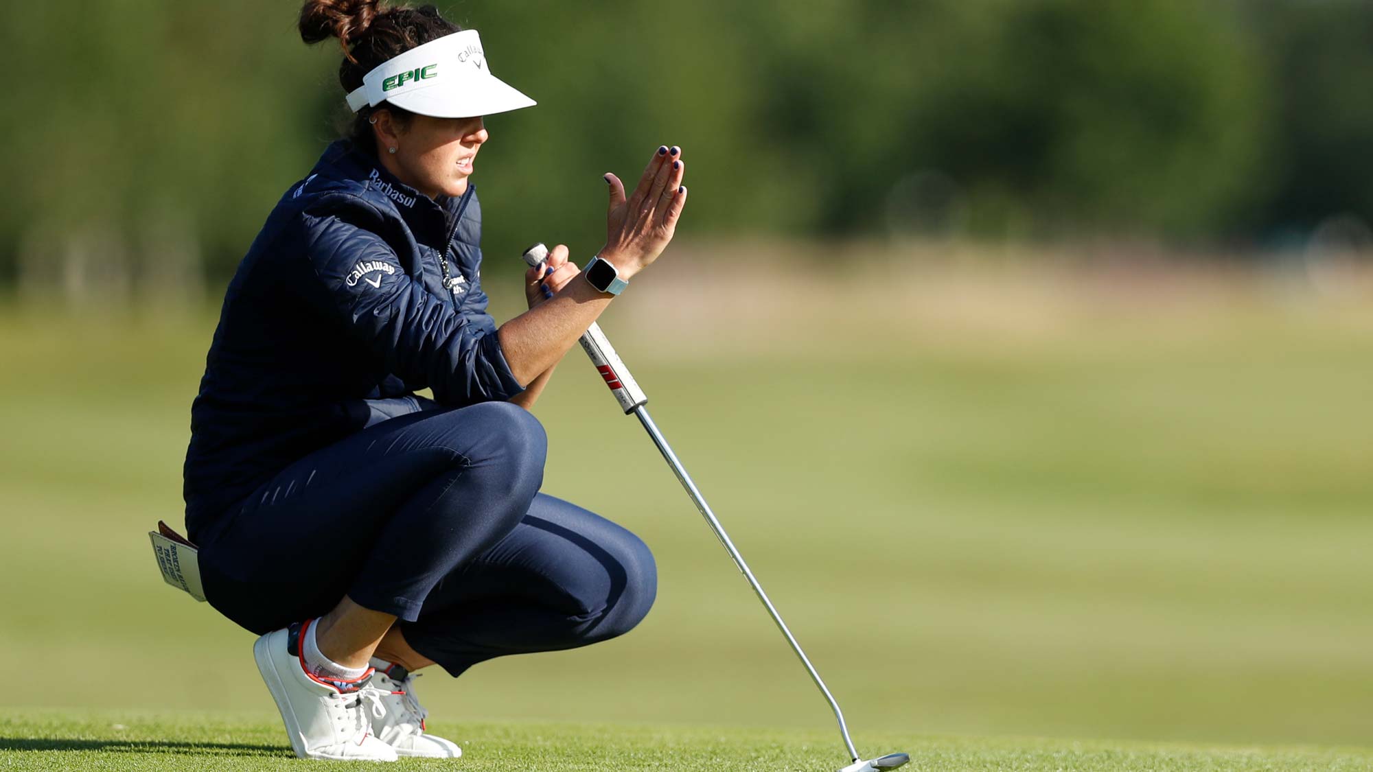 Emma Talley of the United States lines up a putt on the 18th green during the final round of the ISPS HANDA World Invitational