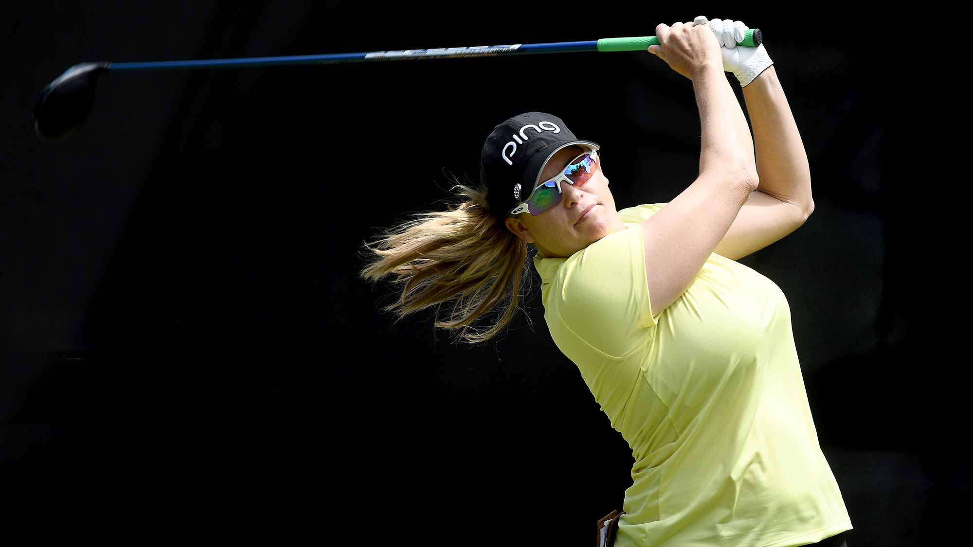 Jackie Stoelting tees off the 1st hole during Round Three of the KIA Classic at the Park Hyatt Aviara Resort 