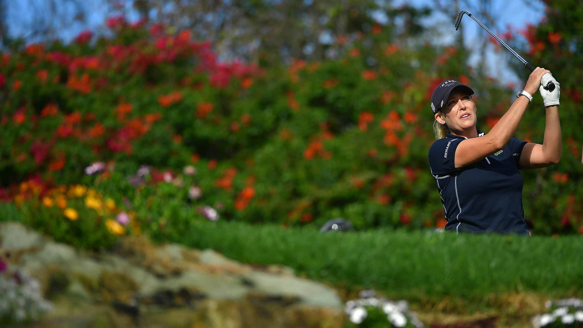 Cristie Kerr tees off the 14th hole during Round Two of the LPGA KIA CLASSIC at the Park Hyatt Aviara golf course on March 23, 2018 in Carlsbad, California