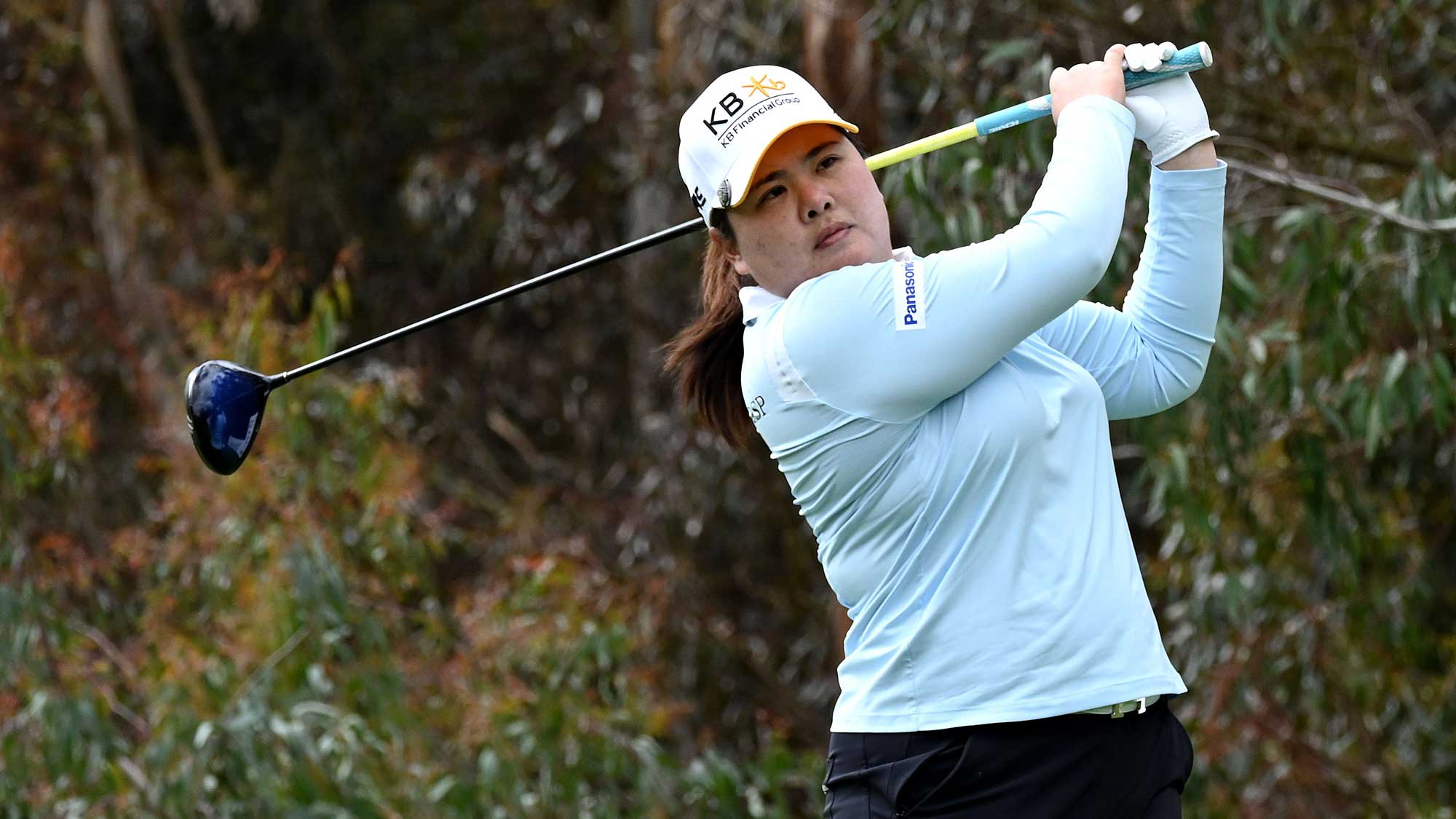 Inbee Park of South Korea tees off the 5th hole during the Round Two of the KIA Classic at the Aviara Golf Club on March 26, 2021 in Carlsbad, California