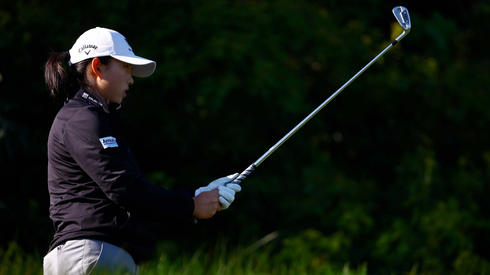 Ruoning Yin of China plays her shot from the 11th tee during the second round of the DIO Implant LA Open