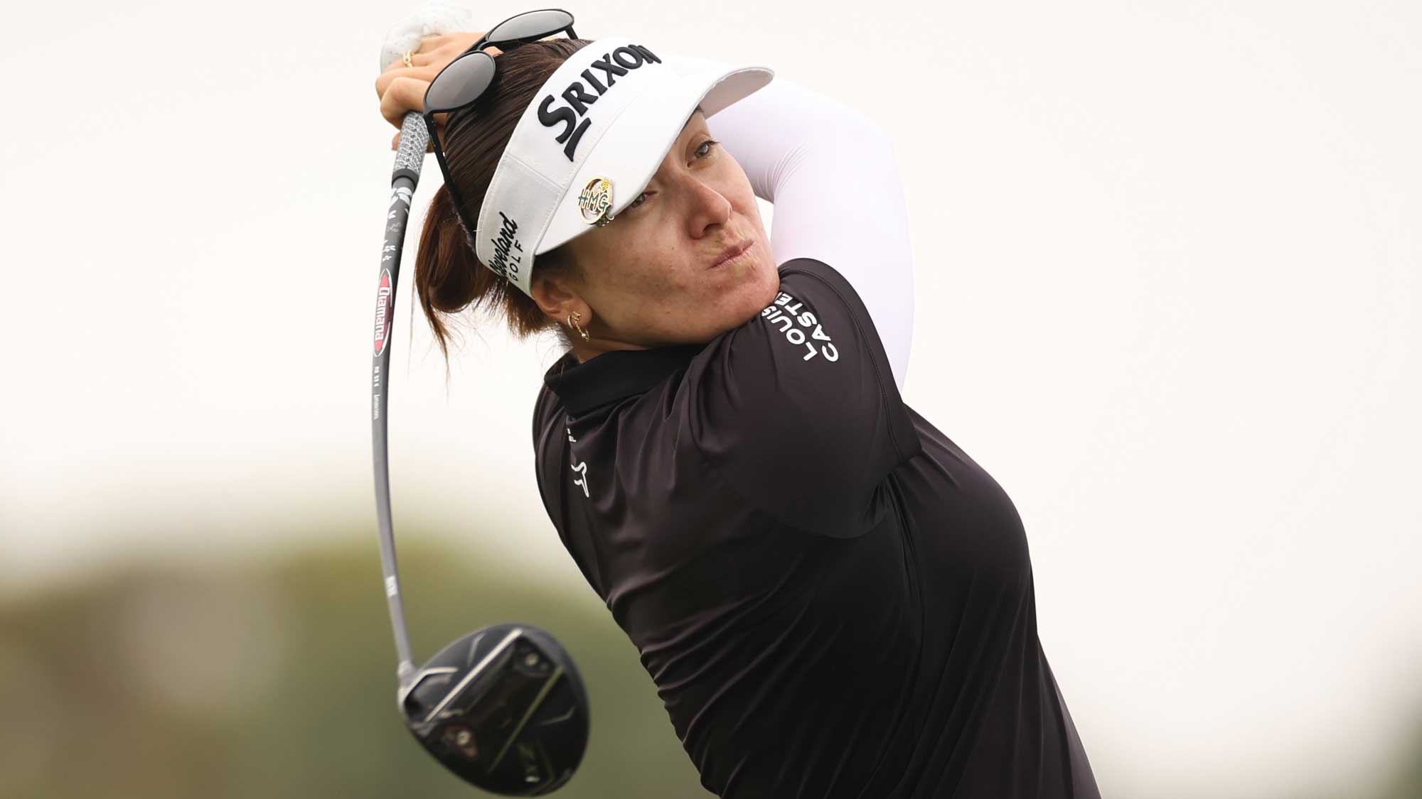 Hannah Green of Australia plays a shot from the fourth tee during the second round of the Founders Cup presented by U.S. Virgin Islands 2025 at Bradenton Country Club on February 07, 2025 in Bradenton, Florida. 