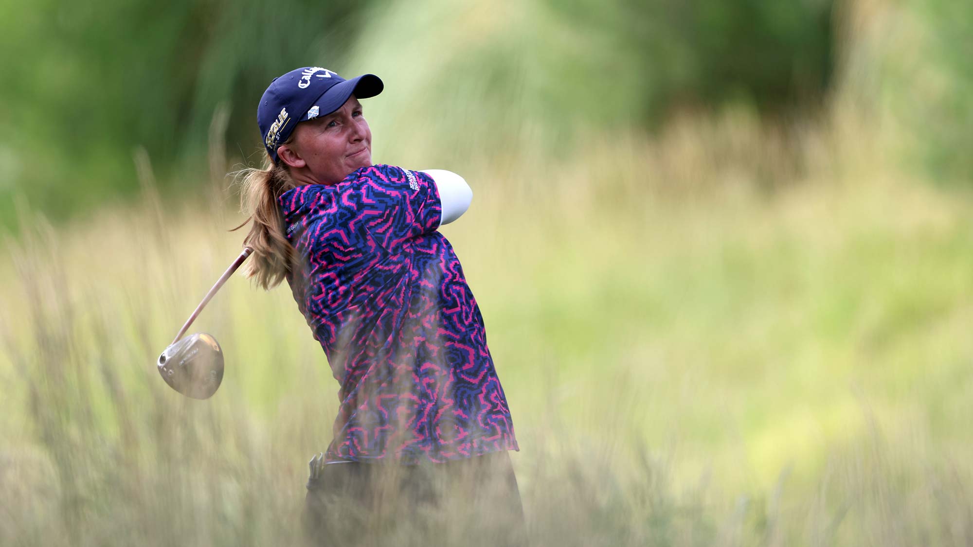 Gemma Dryburgh of Great Britain hits a drive off the 14th tee during the Bank of Hope LPGA Match-Play Hosted by Shadow Creek