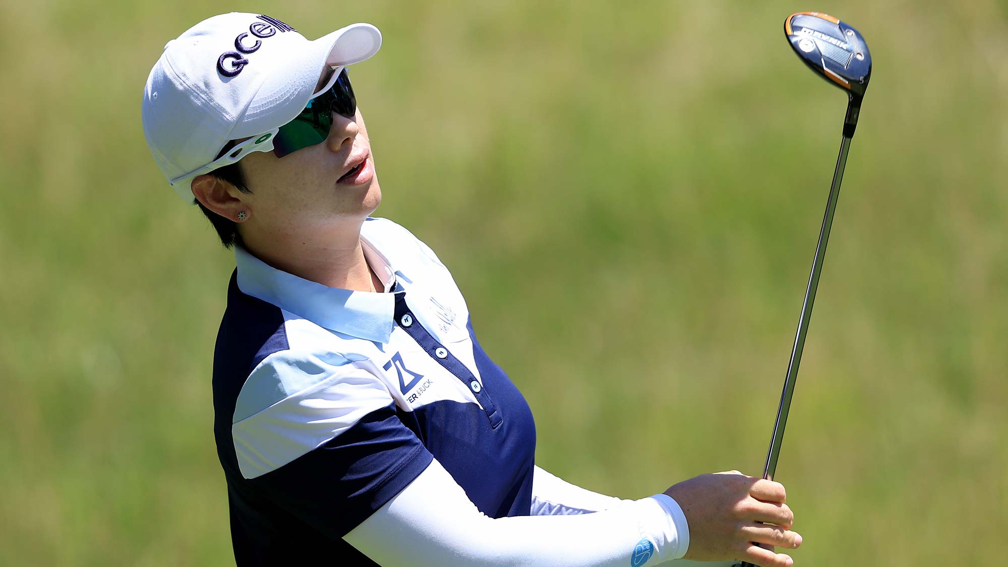 Eun-Hee Ji of South Korea hits a drive off the 14th teeduring the Bank of Hope LPGA Match-Play Hosted by Shadow Creek