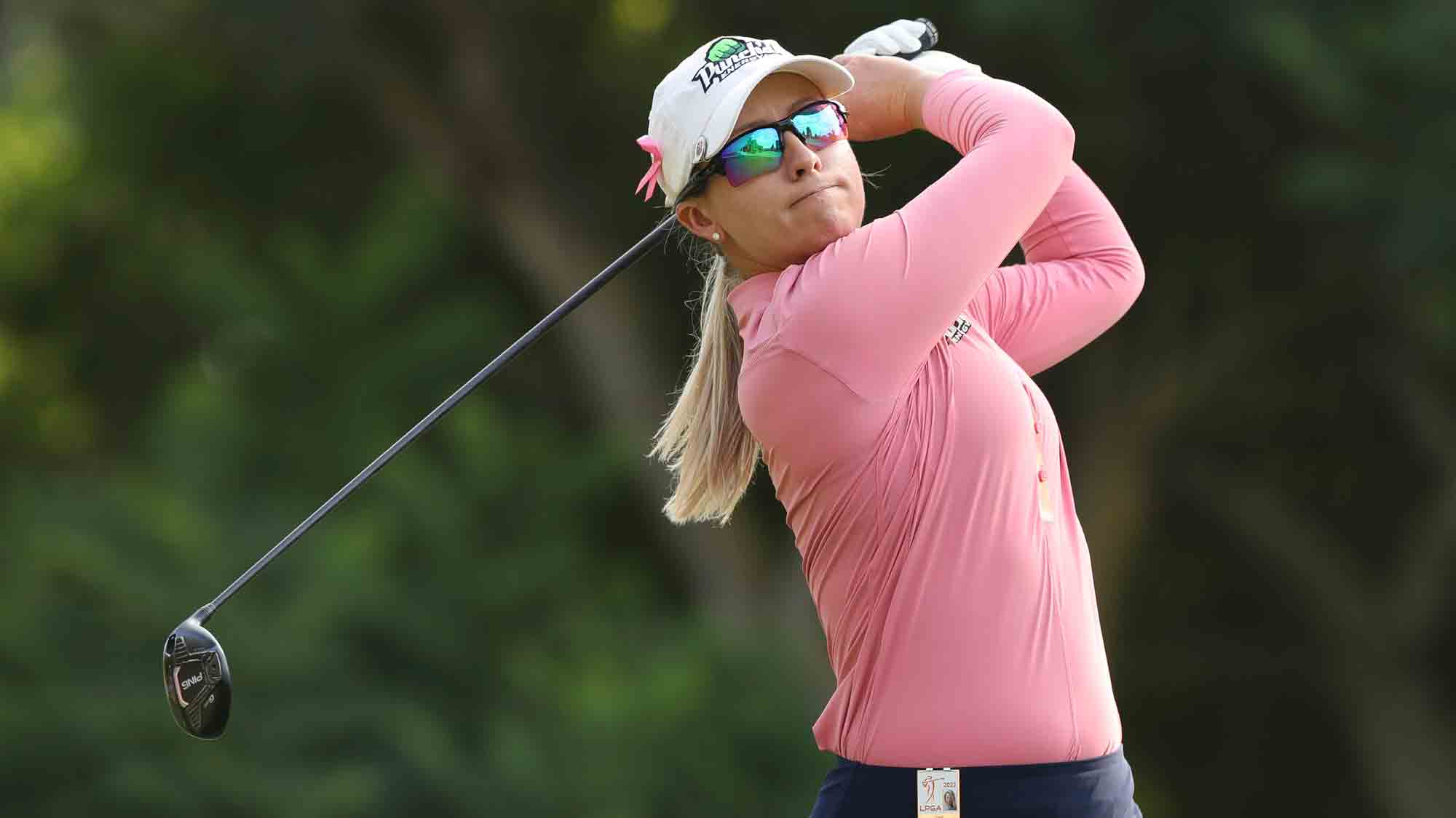 Jodi Ewart Shadoff during the opening round of the LPGA MEDIHEAL Championship