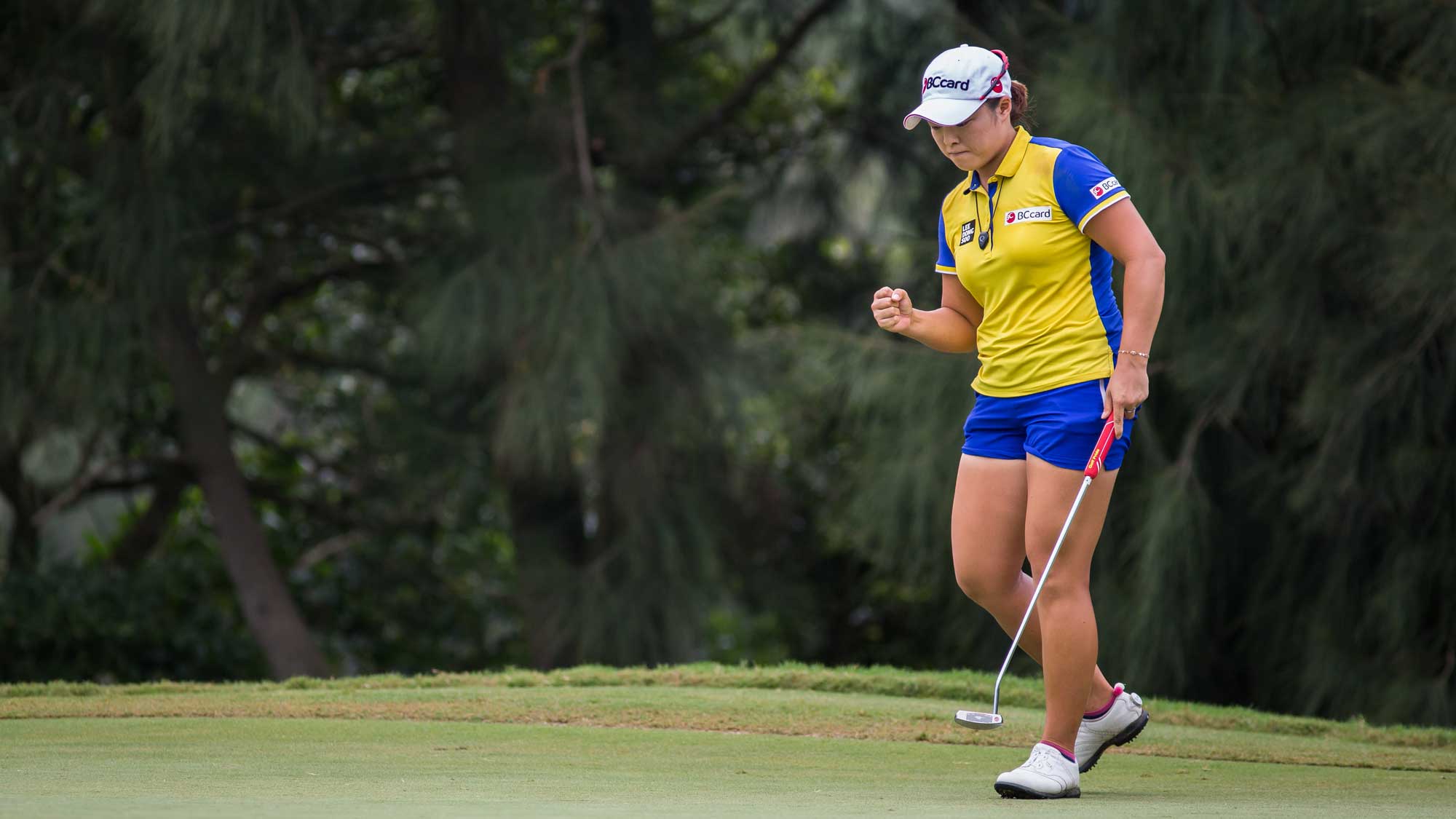 Ha Na Jang of Republic of Korea plays a shot in the Fubon Taiwan LPGA Championship