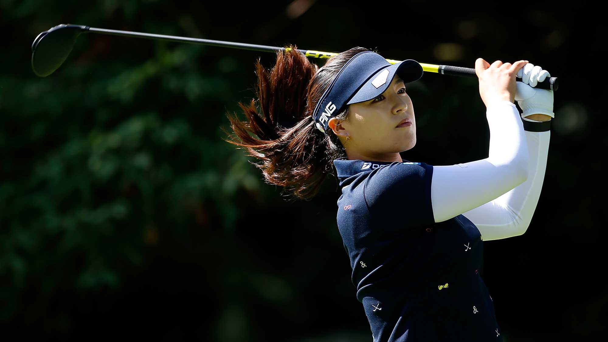 In Gee Chun of South Korea tees off on the 5th hole during the first round of the LPGA Cambia Portland Classic