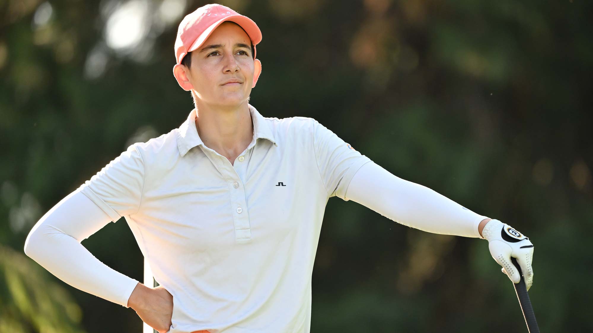 Dewi Weber of the Netherlands looks on during the first round of the Portland Classic at Columbia Edgewater Country Club