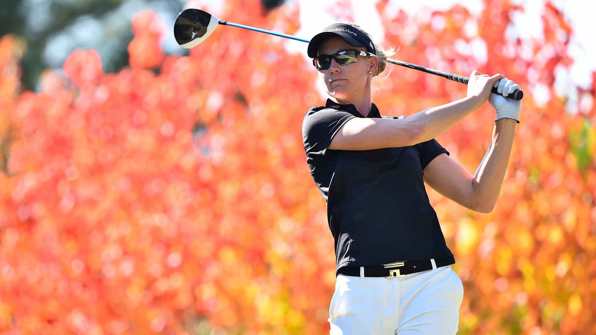 Ryann O'Toole of the USA hits her tee shot on the 2nd hole during the first round of the TOTO Japan Classics 2015 at the Kintetsu Kashikojima Country Club