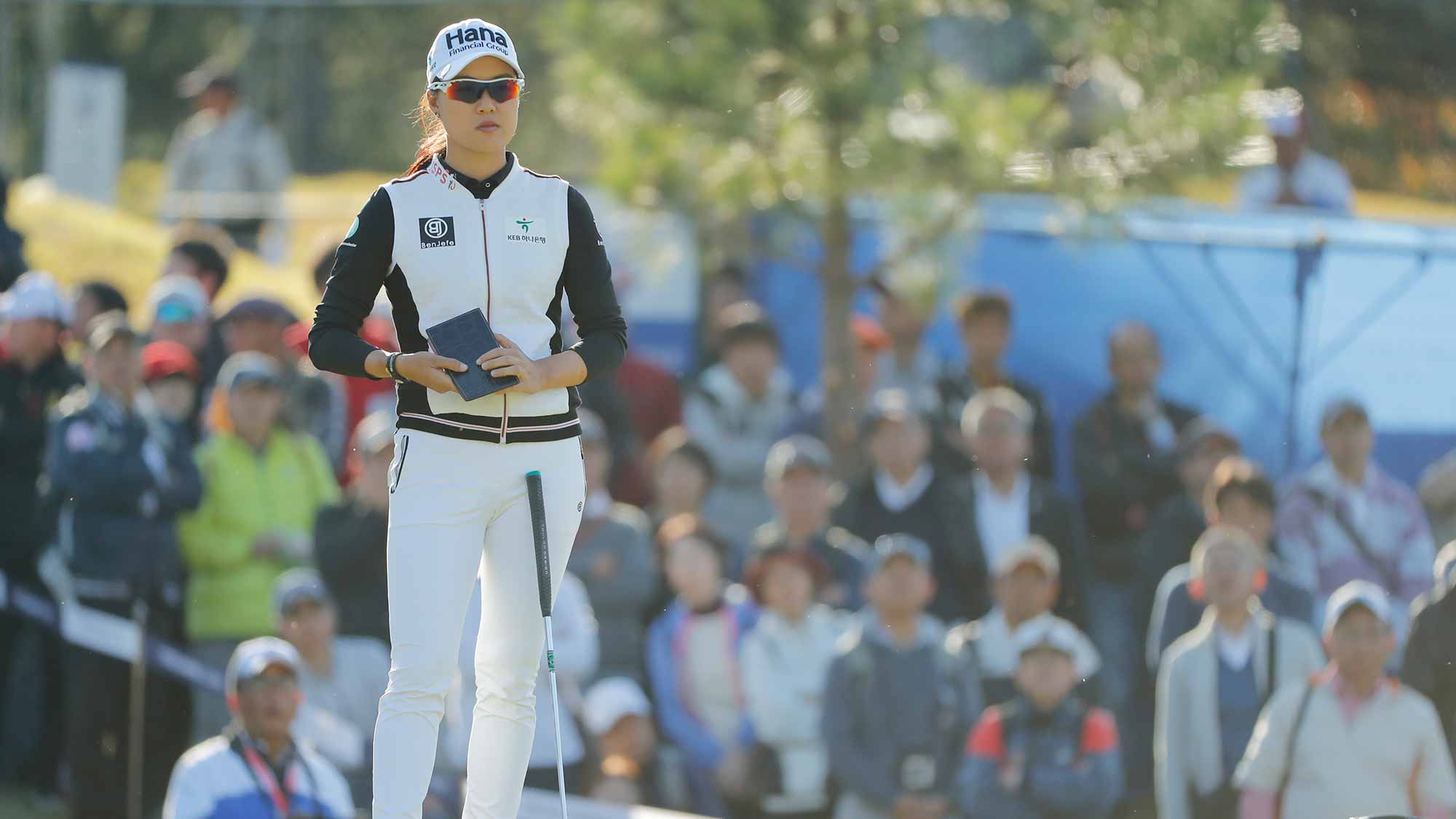 Minjee Lee of Australia looks on during the second round of the TOTO Japan Classic at Seta Golf Course on November 03, 2018 in Otsu, Shiga, Japan