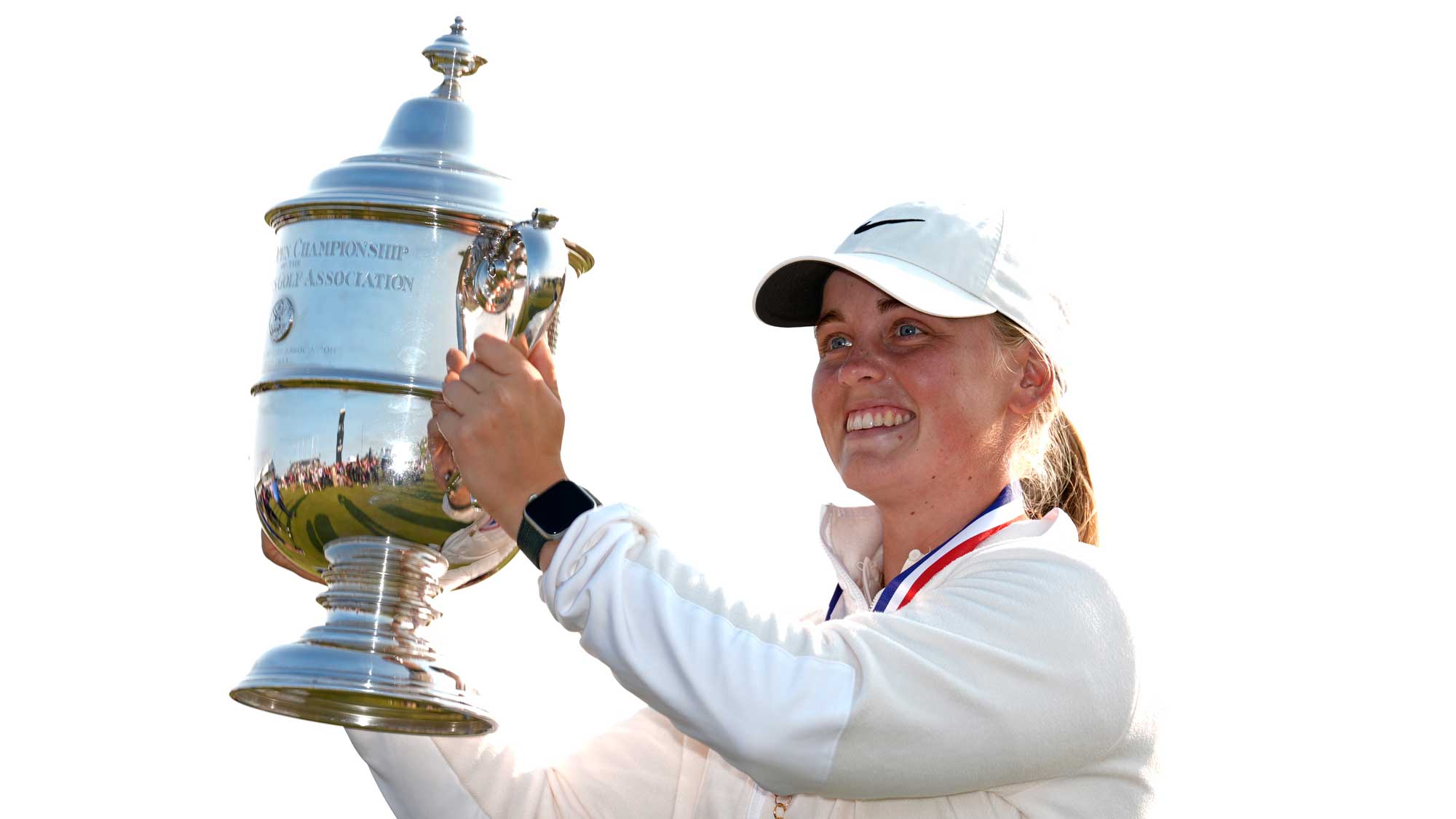 Maja Stark of Sweden poses with the Harton S. Semple Trophy after winning the final round of the U.S. Women's Open presented by Ally 2025 at Erin Hills Golf Course on June 01, 2025 in Erin, Wisconsin.