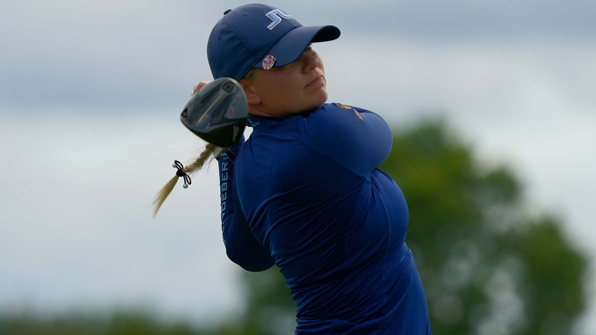 Matilda Castren of Finland tees off on the first hole during the second round of the Volunteers of America Classic