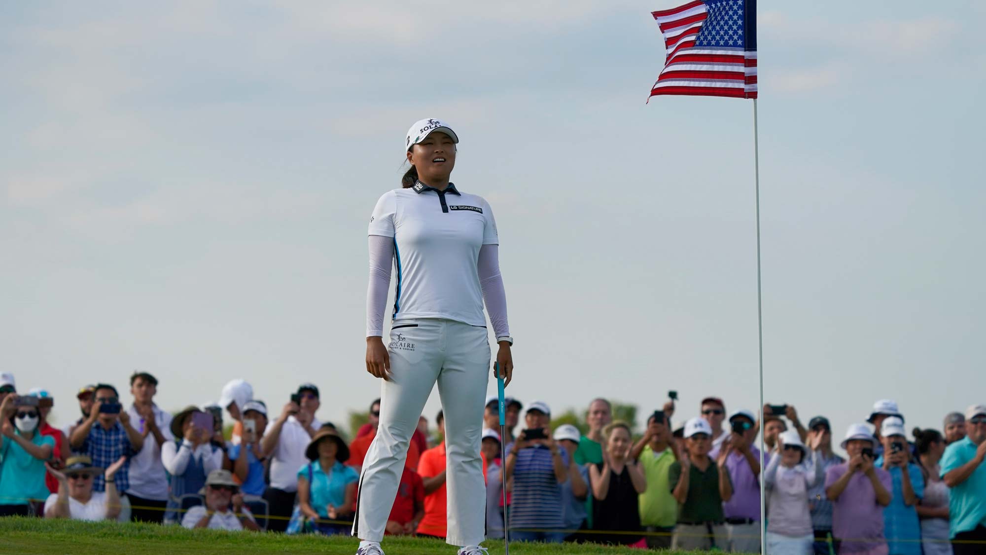 Jin Young Ko of Korea celebrates after winning the Volunteers of America Classic