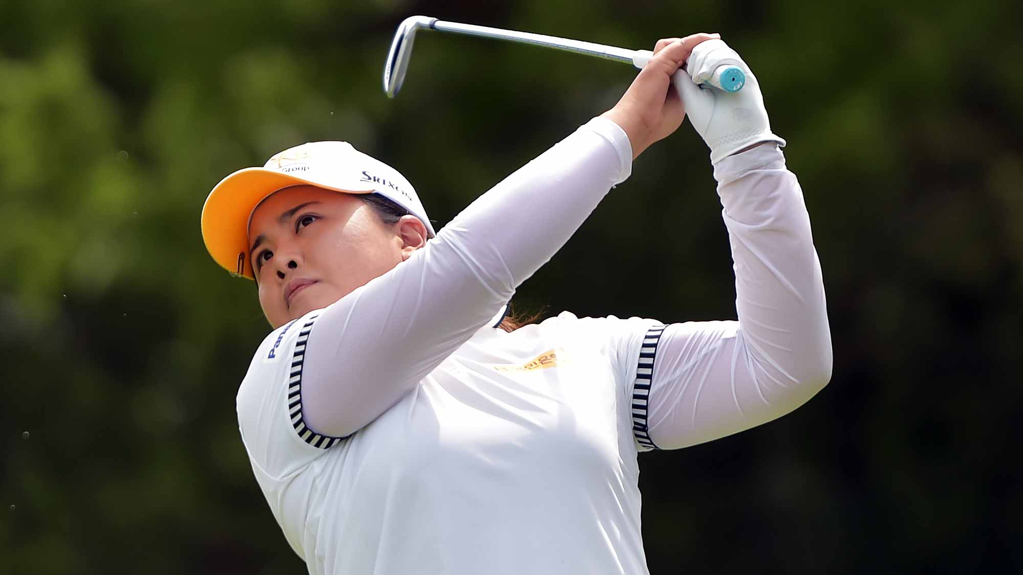 Inbee Park of Korea hits her tee shot on the third hole during the second round of the Walmart NW Arkansas Championship Presented by P&G 