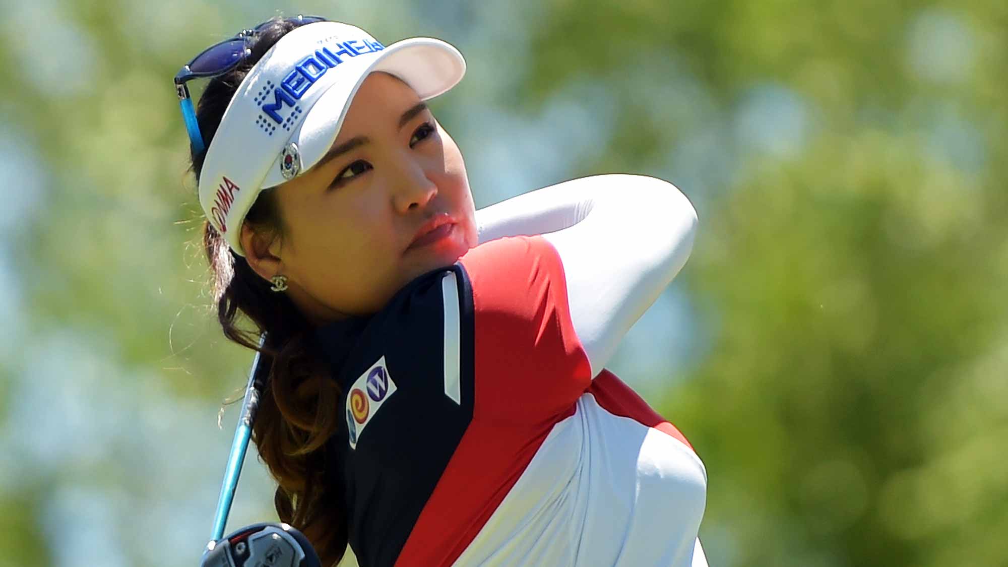 So Yeon Ryu of Korea hits her tee shot on the second hole during the final round of the Walmart NW Arkansas Championship Presented by P&G