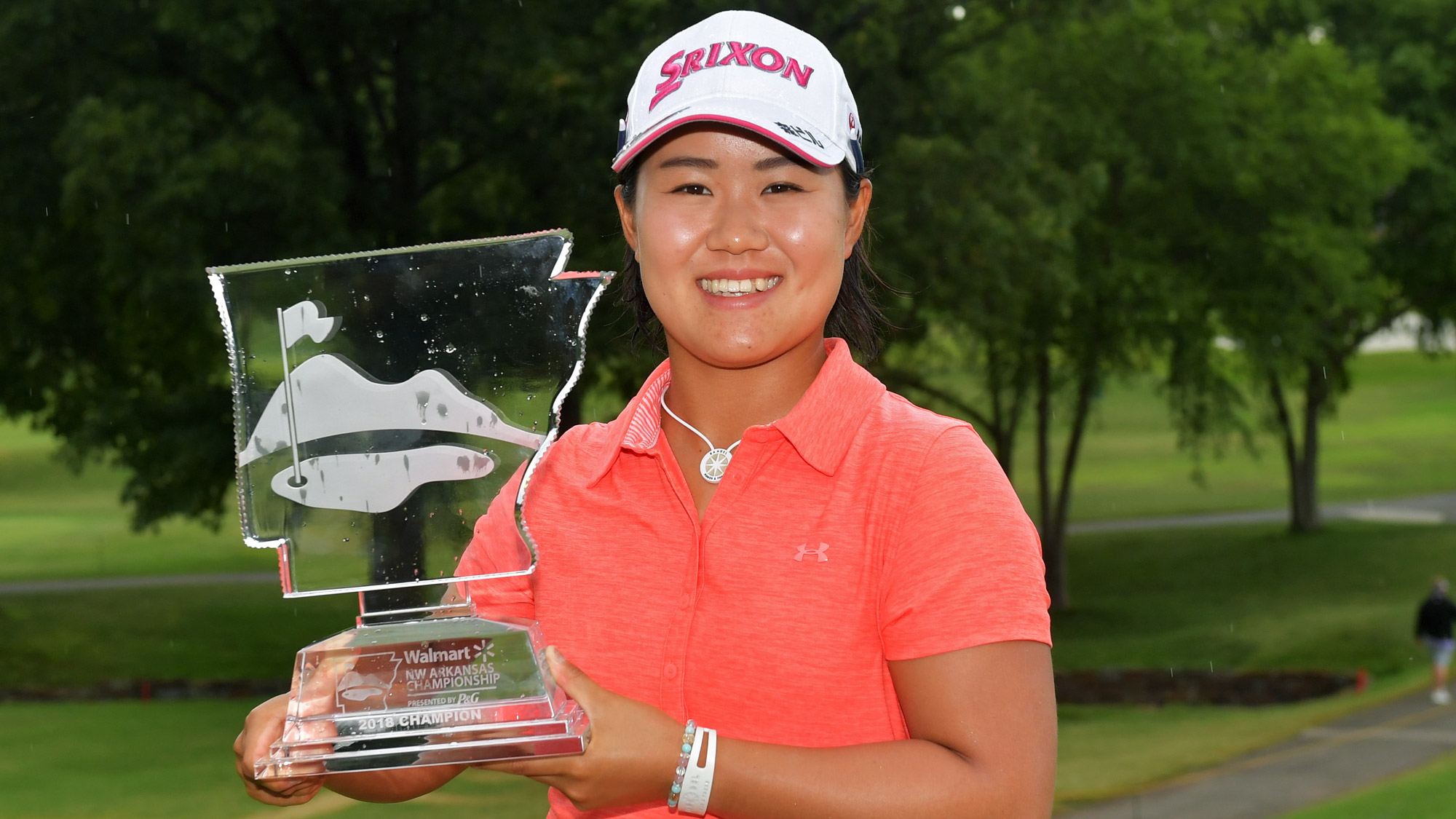 Nasa Hataoka Holds the Trophy in Arkansas